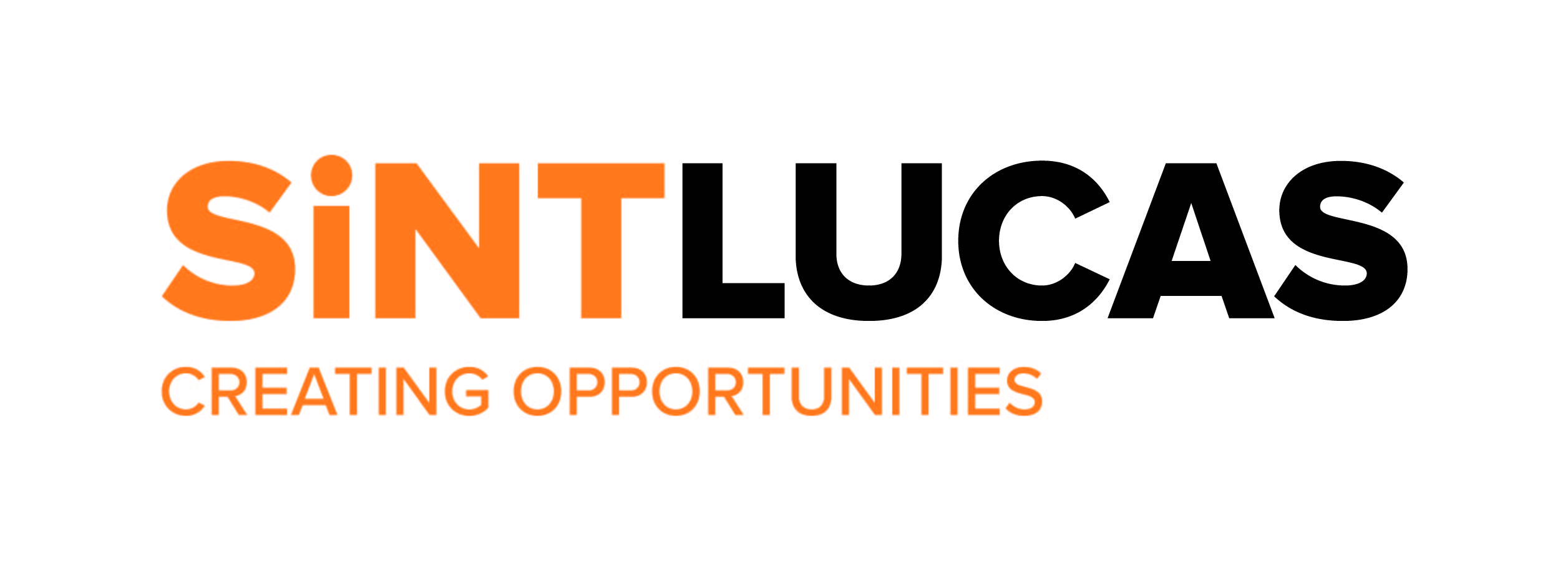 Logo CMYK Sintlucas Logo Payoff 2022 Orange Zwart